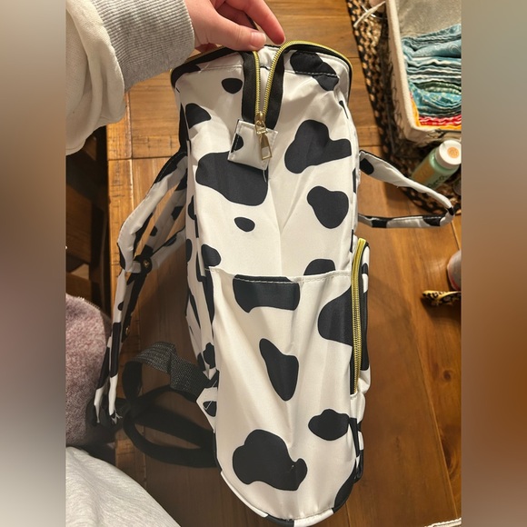 NWOT Cow Print Diaper Backpack Bag - Picture 3 of 4